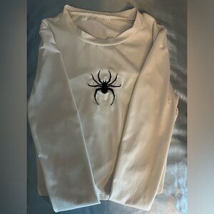 White Spider Print Long Sleeve Shirt